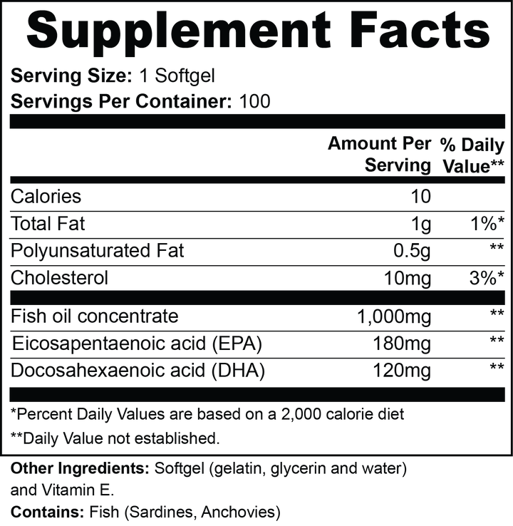 Omega-3  with +EPA 180mg + DHA 120mg