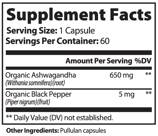 Ashwagandha Ultra Potent  650 mg  -Premium Series-