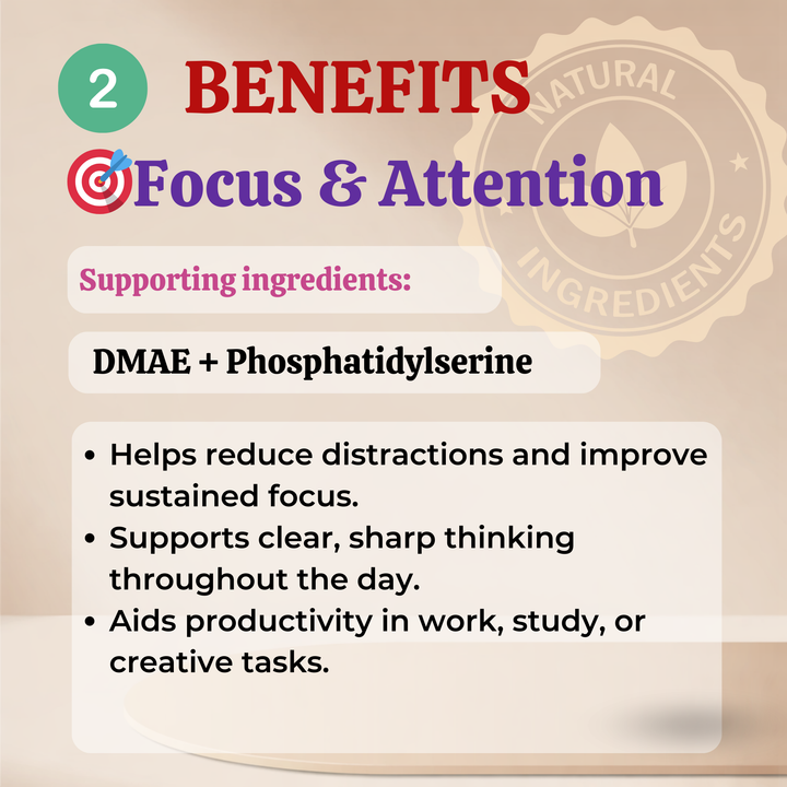 Core Mind : Non-Stimulant Nootropic Brain Supplement (with DMAE, Bacopa, Huperzine A Formula)
