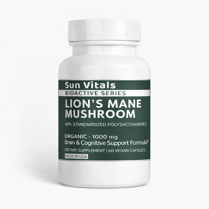 Organic Lion's Mane 1000mg with 40% Polysaccharides | Sun Vitals